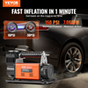 Compresor de aire portátil de alta resistencia VEVOR de 12 V para inflar neumáticos de coche 7,06 CFM 150 PSI