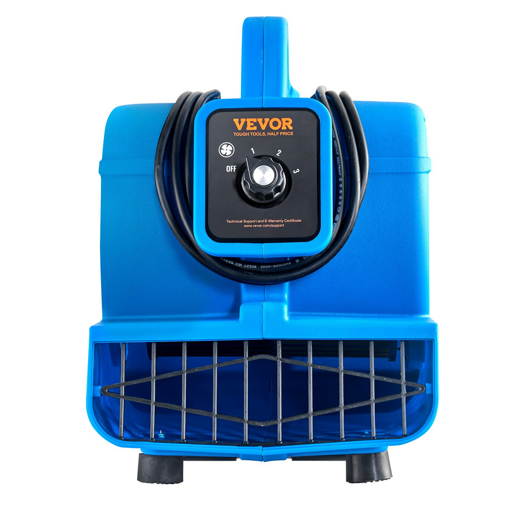 Soplador de piso VEVOR de 1360 RPM y 600 CFM con 4 ángulos de soplado y 3 velocidades