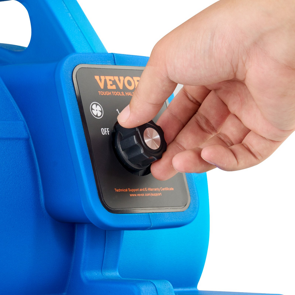 Soplador de piso VEVOR de 1360 RPM y 600 CFM con 4 ángulos de soplado y 3 velocidades