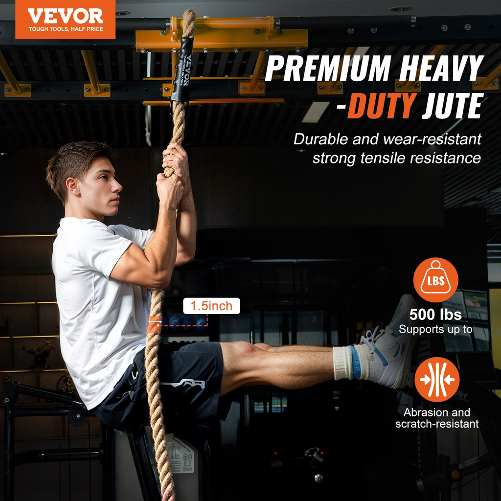 Cuerda de escalada para gimnasio VEVOR de 1,5 x 15 pies