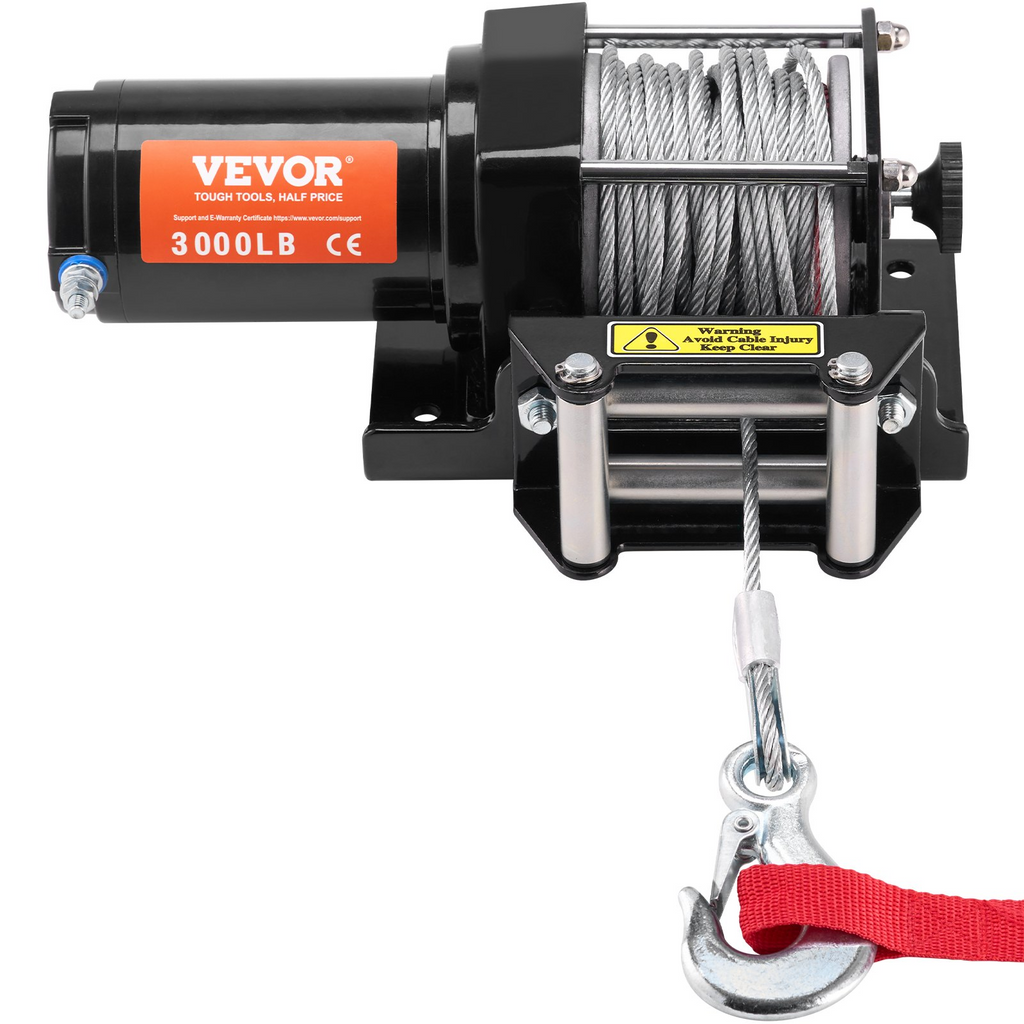 Cabrestante eléctrico VEVOR ATV UTV 3000 lb Cable de acero IP55 Control por cable a prueba de agua