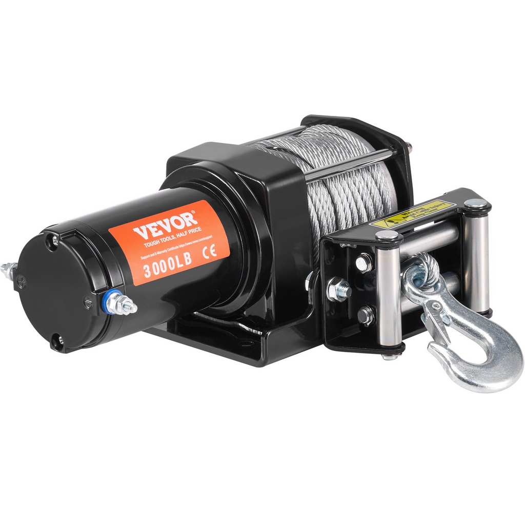 Cabrestante eléctrico VEVOR ATV UTV 3000 lb Cable de acero IP55 Control por cable a prueba de agua