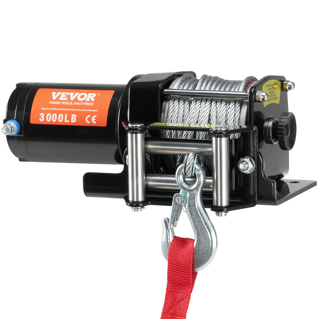 Cabrestante eléctrico VEVOR ATV UTV 3000 lb Cable de acero IP55 Control por cable a prueba de agua