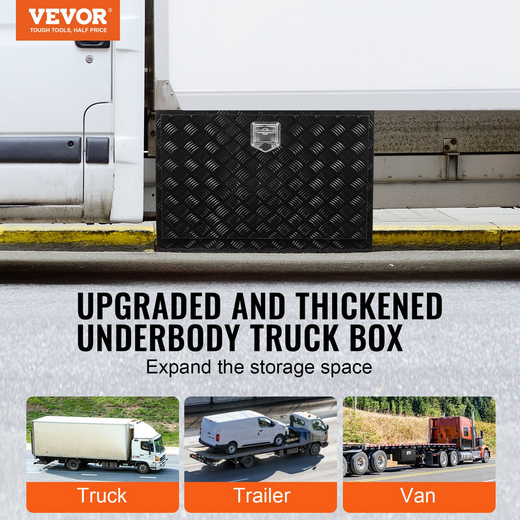 VEVOR Caja de herramientas de aluminio para debajo de la carrocería de camión 48" x 17" x 18"