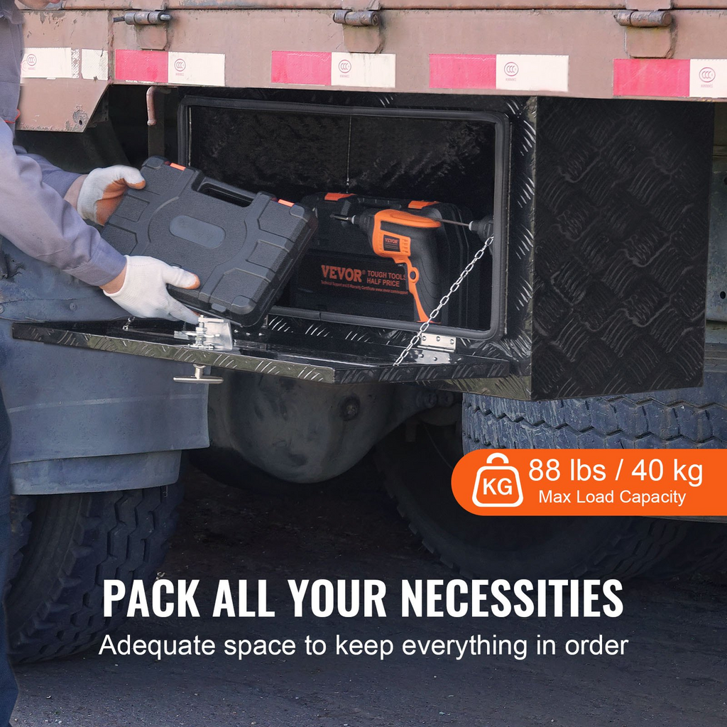 Caja de herramientas de aluminio para debajo de la carrocería de camión 36" x 17" x 18"