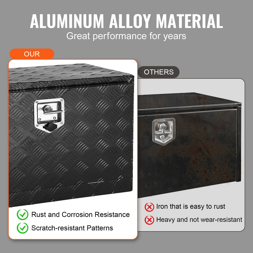 Caja de herramientas de aluminio para debajo de la carrocería de camión 36" x 17" x 18"