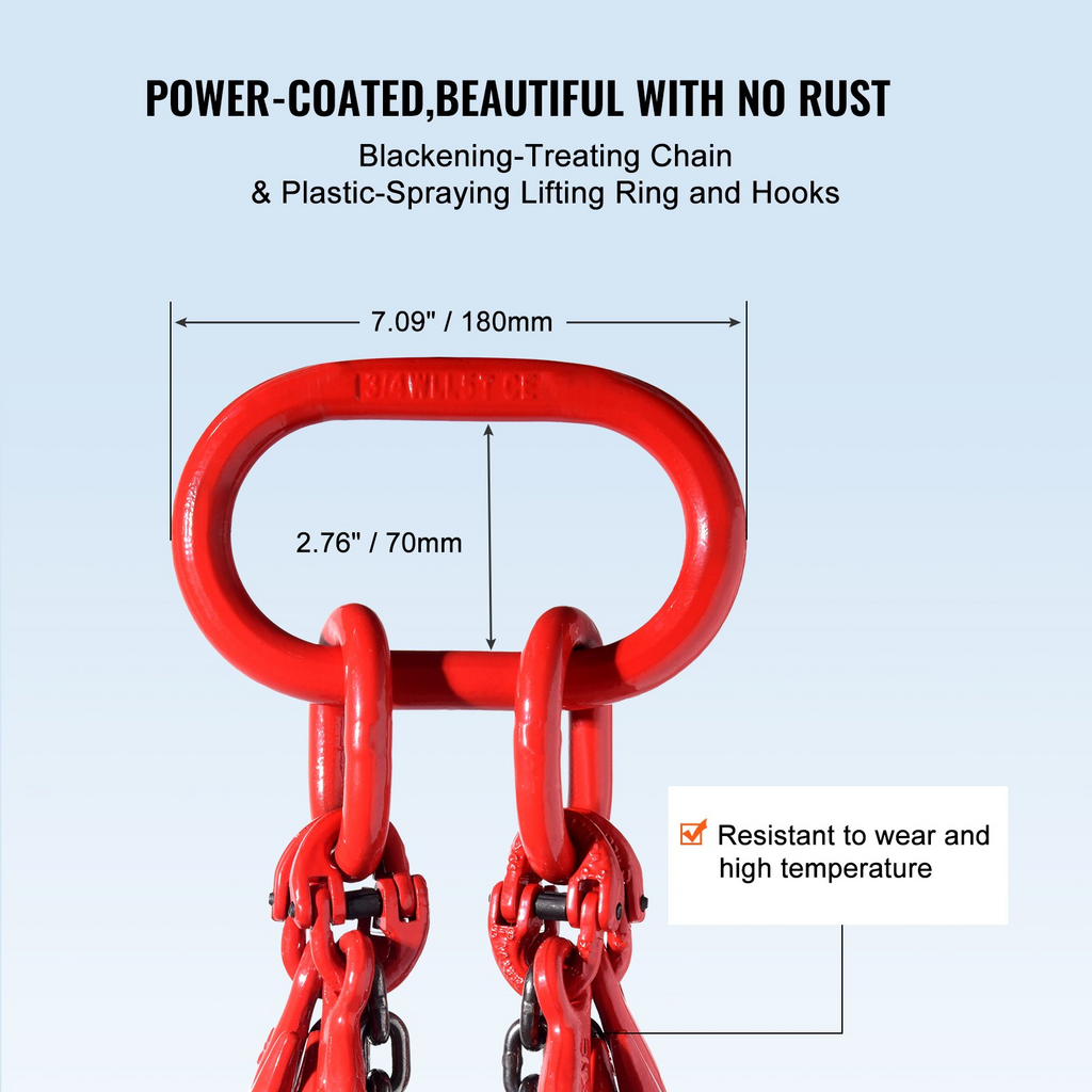 Eslinga de cadena VEVOR de 1/4" x 5' 4 patas G80 6600 lb