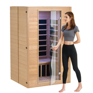Sauna de madera de infrarrojos lejanos VEVOR para el hogar para 2 personas 1800 W