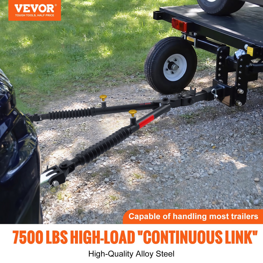 Barra de remolque VEVOR con montaje en parachoques de 7500 lb compatible con conector de 2 pulgadas con cuerdas