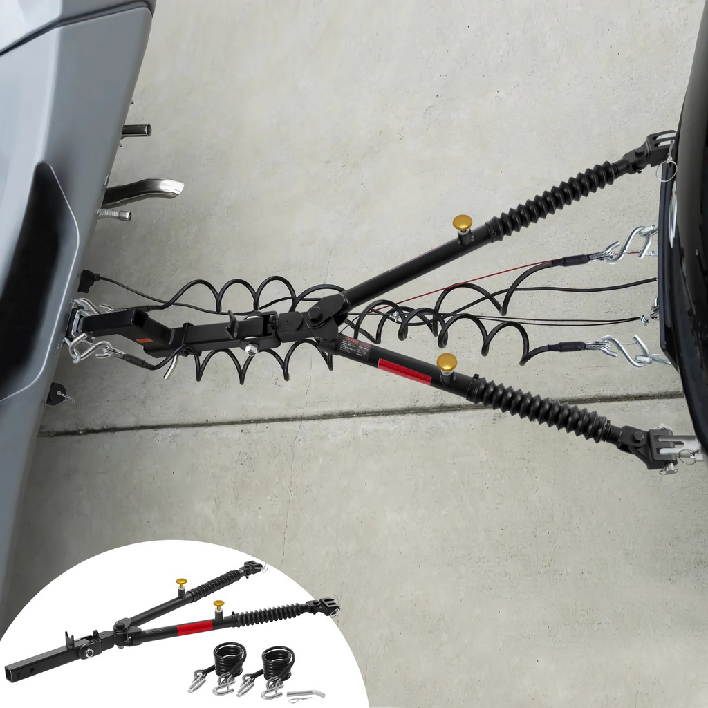 Barra de remolque VEVOR con montaje en parachoques de 7500 lb compatible con conector de 2 pulgadas con cuerdas