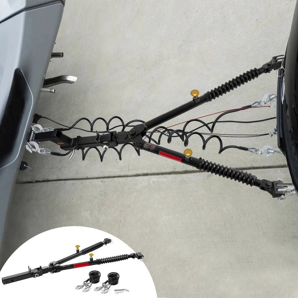 Barra de remolque VEVOR con montaje en parachoques barra de remolque de 10 000 libras compatible con conector de 2 pulgadas con cuerdas