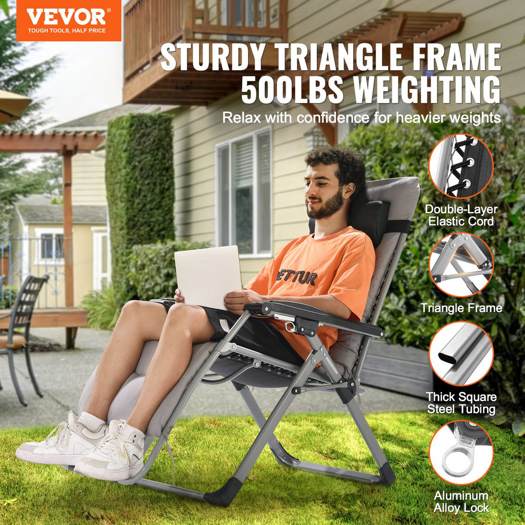 Sillón reclinable 26" de VEVOR para interior y exterior