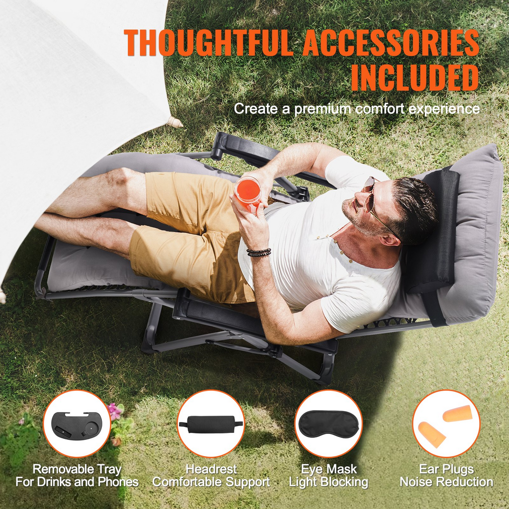 Sillón reclinable 26" de VEVOR para interior y exterior