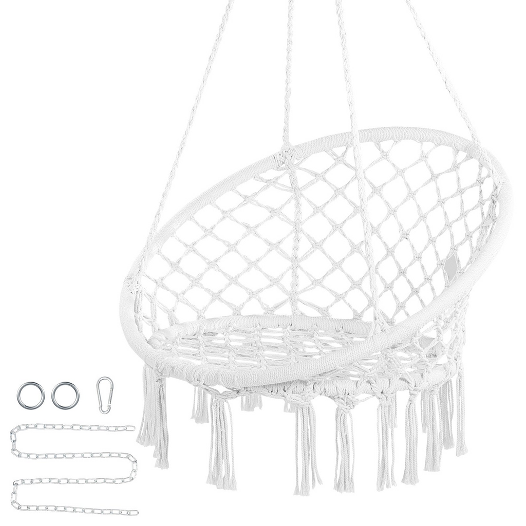 Silla colgante de macramé para interior y exterior capacidad 150kg