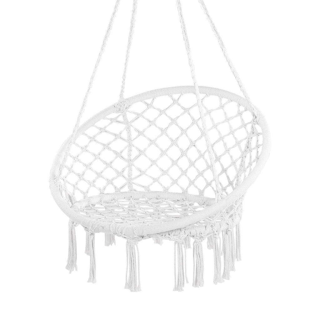 Silla colgante de macramé para interior y exterior capacidad 150kg