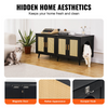 VEVOR Caja de arena para gatos de madera con 2 compartimentos ocultos