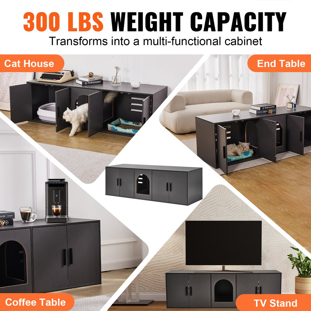 Caja de arena para gatos VEVOR mueble de 57,9"