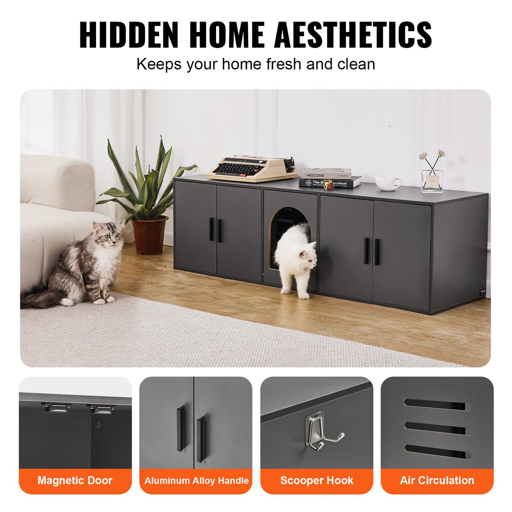 Caja de arena para gatos VEVOR mueble de 57,9"