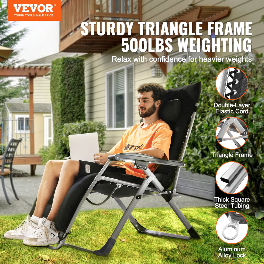Sillón reclinable Zero Gravity de 33" de VEVOR para interior y exterior