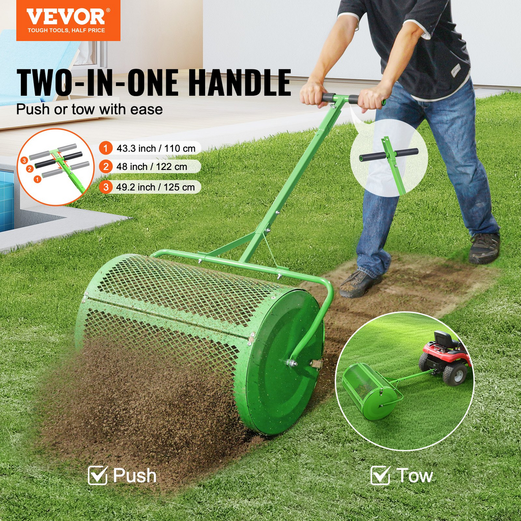 Rodillo para césped de empuje o remolque VEVOR 24"