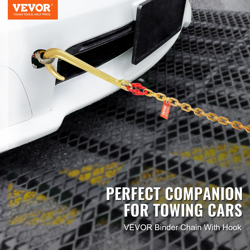 Cadena de remolque VEVOR de 5/16" x 6' G80 gancho en J de 15"