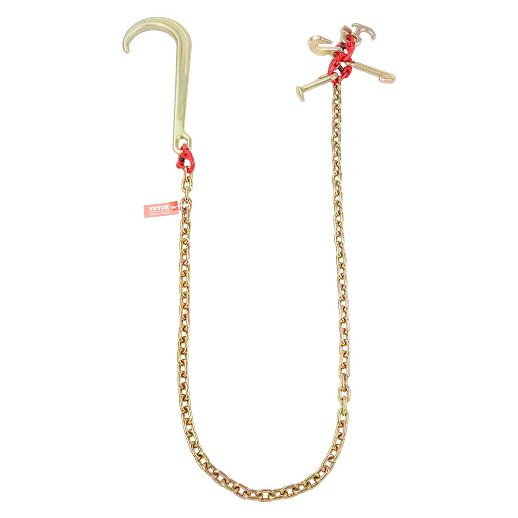 Cadena de remolque VEVOR de 5/16" x 6' G80 gancho en J de 15"