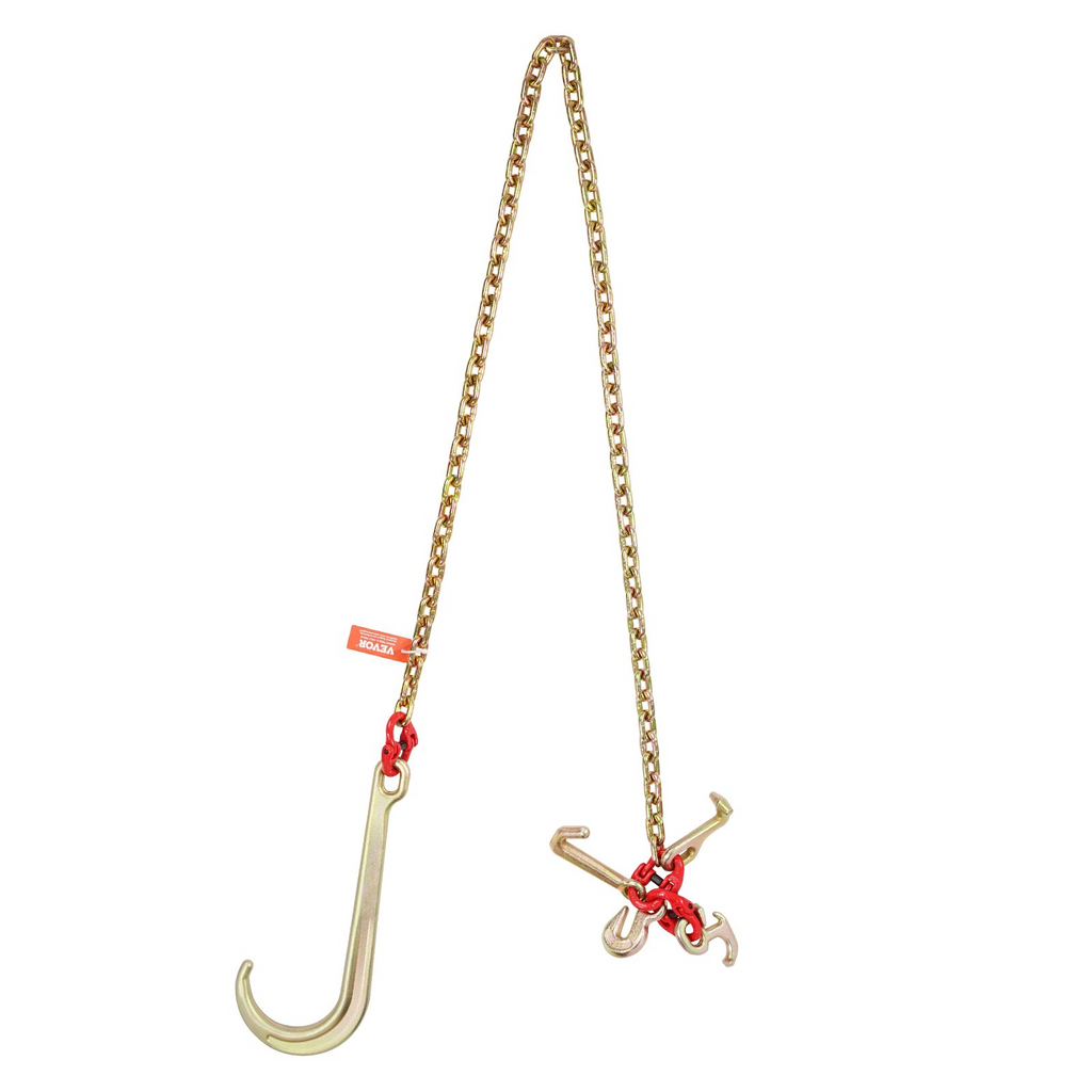 Cadena de remolque VEVOR de 5/16" x 6' G80 gancho en J de 15"