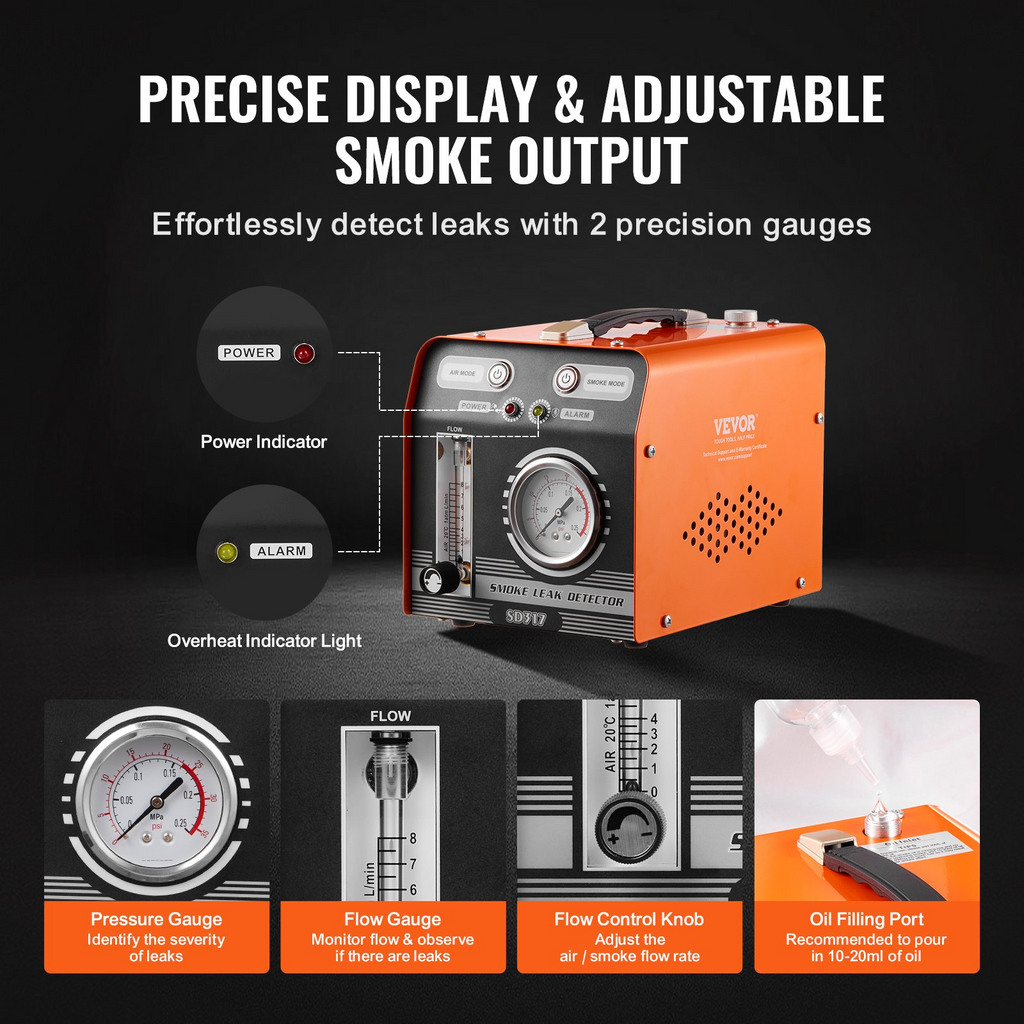 Detector de fugas de humo para automóviles VEVOR