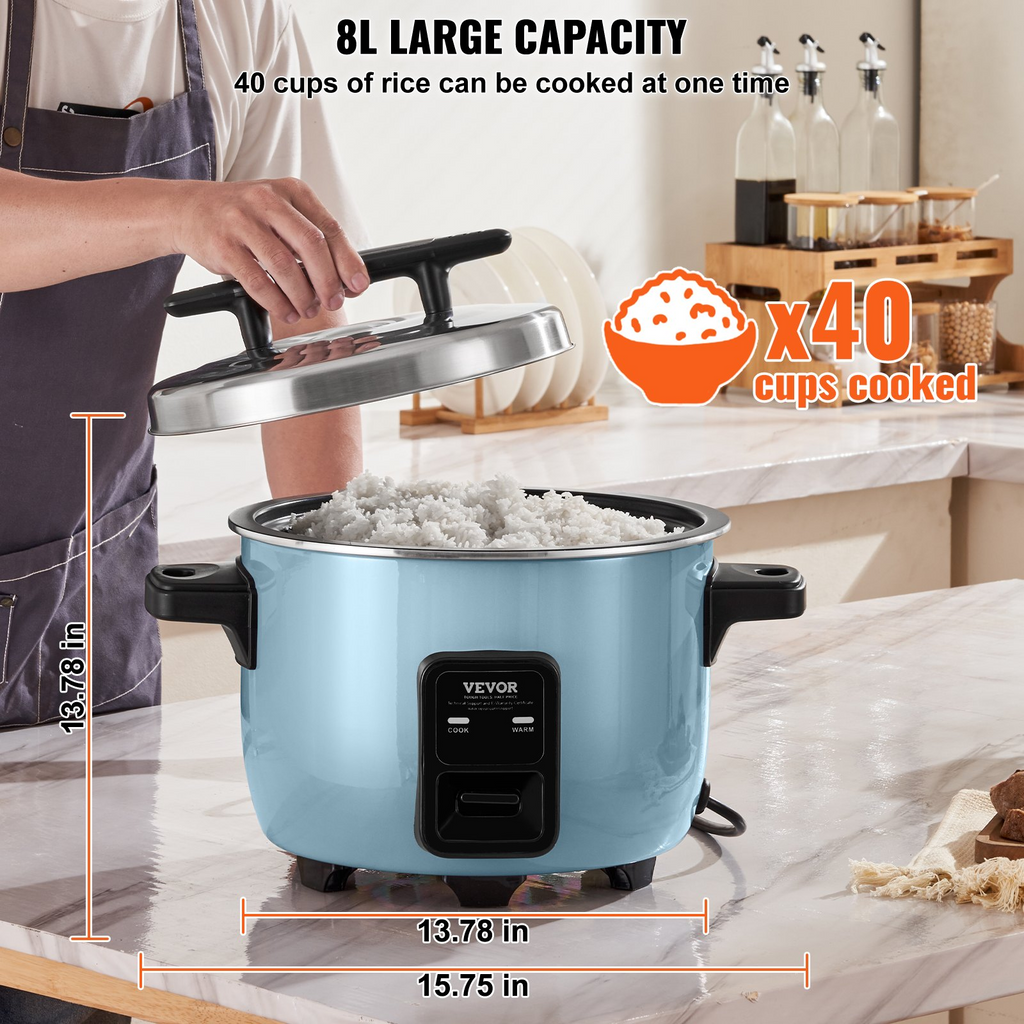 Olla arrocera comercial VEVOR de 40 tazas 8 l