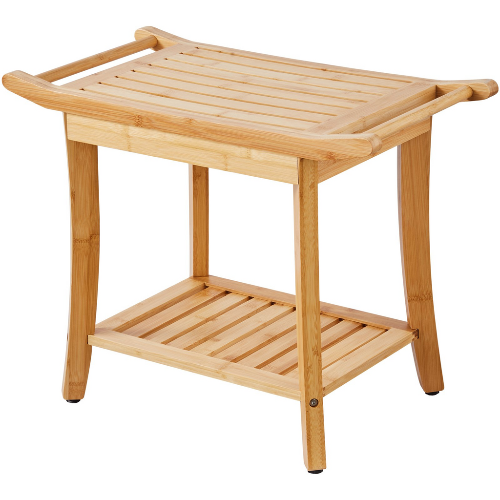 Banco de ducha de bambú VEVOR de 24 x 13,8 x 18,9 pulgadas