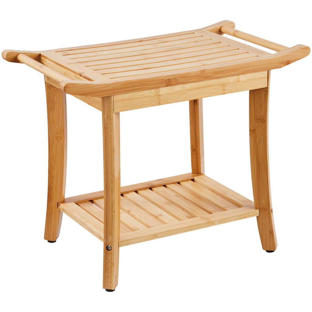 Banco de ducha de bambú VEVOR de 24 x 13,8 x 18,9 pulgadas