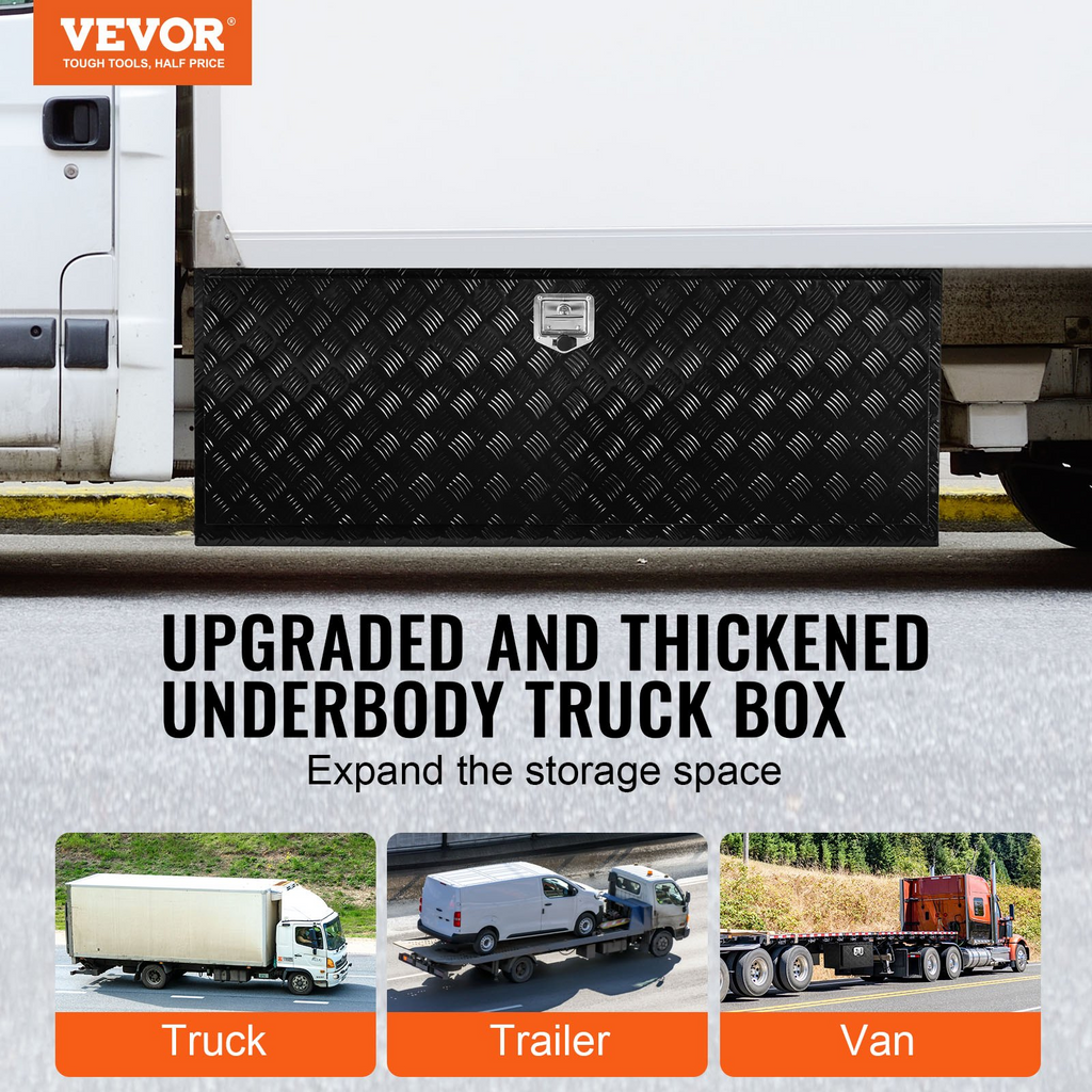 VEVOR Caja de herramientas de aluminio para debajo de la carrocería de camión 60" x 24" x 24"