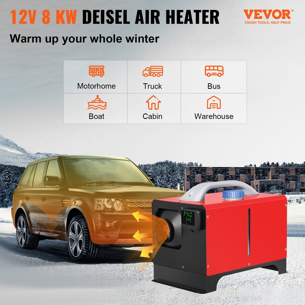 Calentador de aire diésel todo en uno VEVOR calentador diésel de 8KW y 12 V