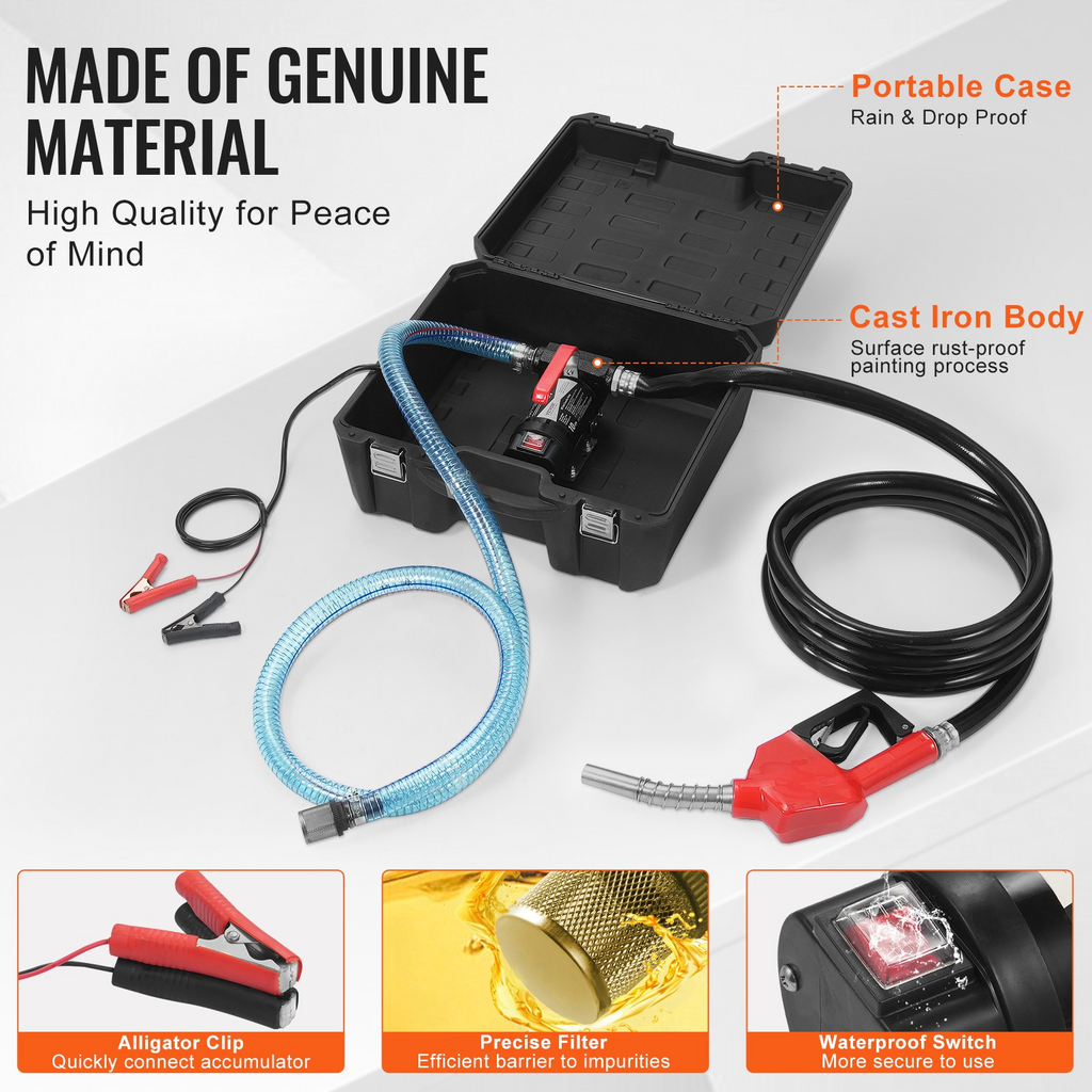 Bomba de transferencia de combustible VEVOR 12 V 10 GPM 1/4 HP