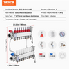 Colector de calefacción por suelo radiante de 8 derivaciones VEVOR con tubo PEX de 1/2"