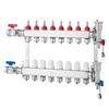 Colector de calefacción por suelo radiante de 8 derivaciones VEVOR con tubo PEX de 1/2"