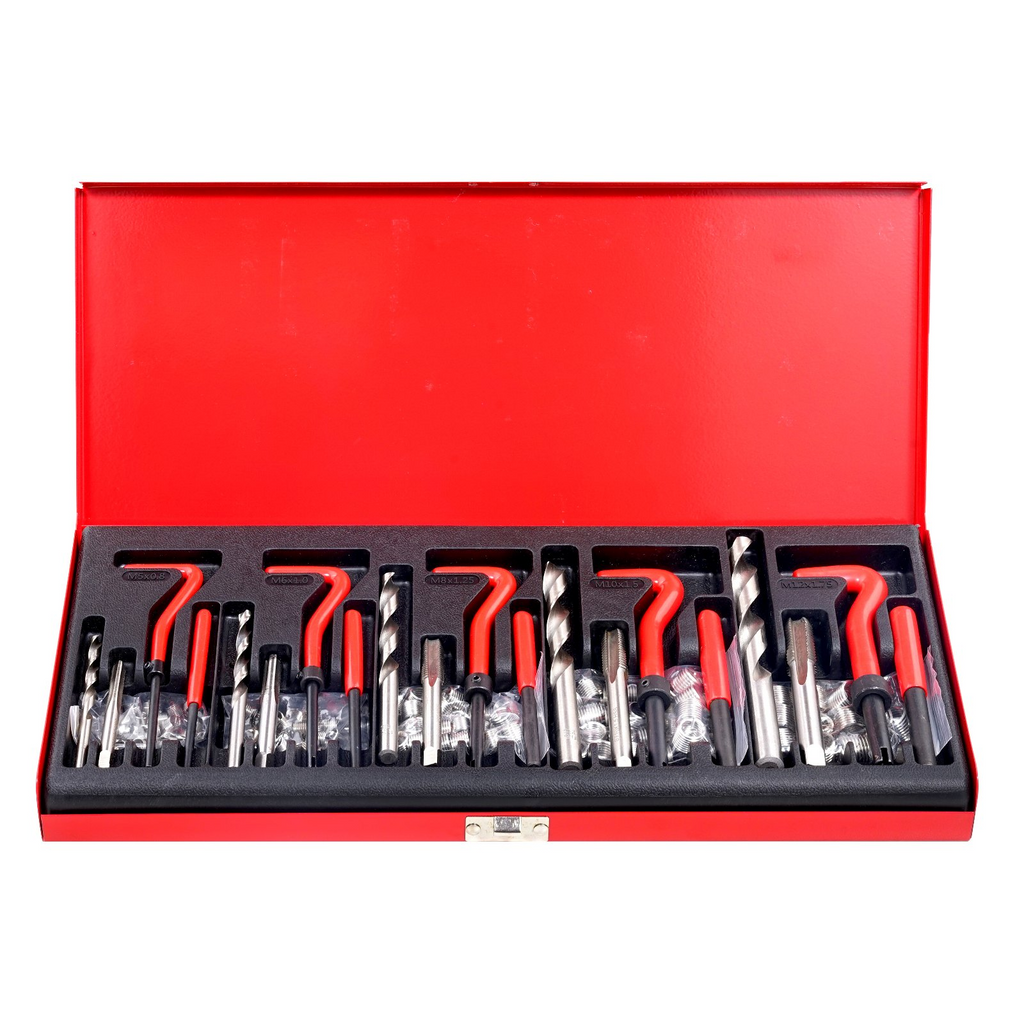 VEVOR 166 piezas Kit de reparación de roscas helicoidales Herramienta de reenroscado métrico M5 M6 M8 M10 M12