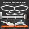 Luces de garaje hexagonales VEVOR 26400 lm 5 rejillas luz LED de techo para tienda con diseño de panal