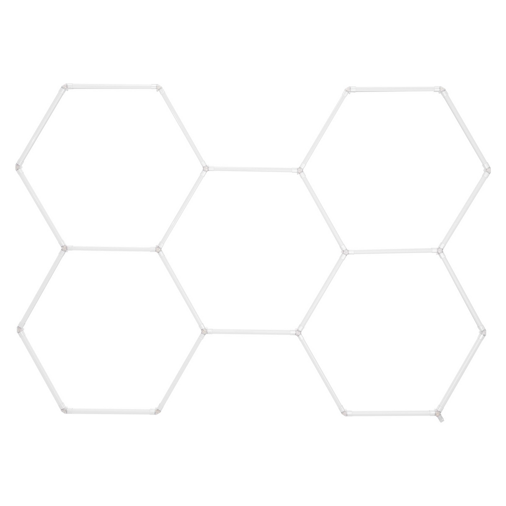 Luces de garaje hexagonales VEVOR 26400 lm 5 rejillas luz LED de techo para tienda con diseño de panal