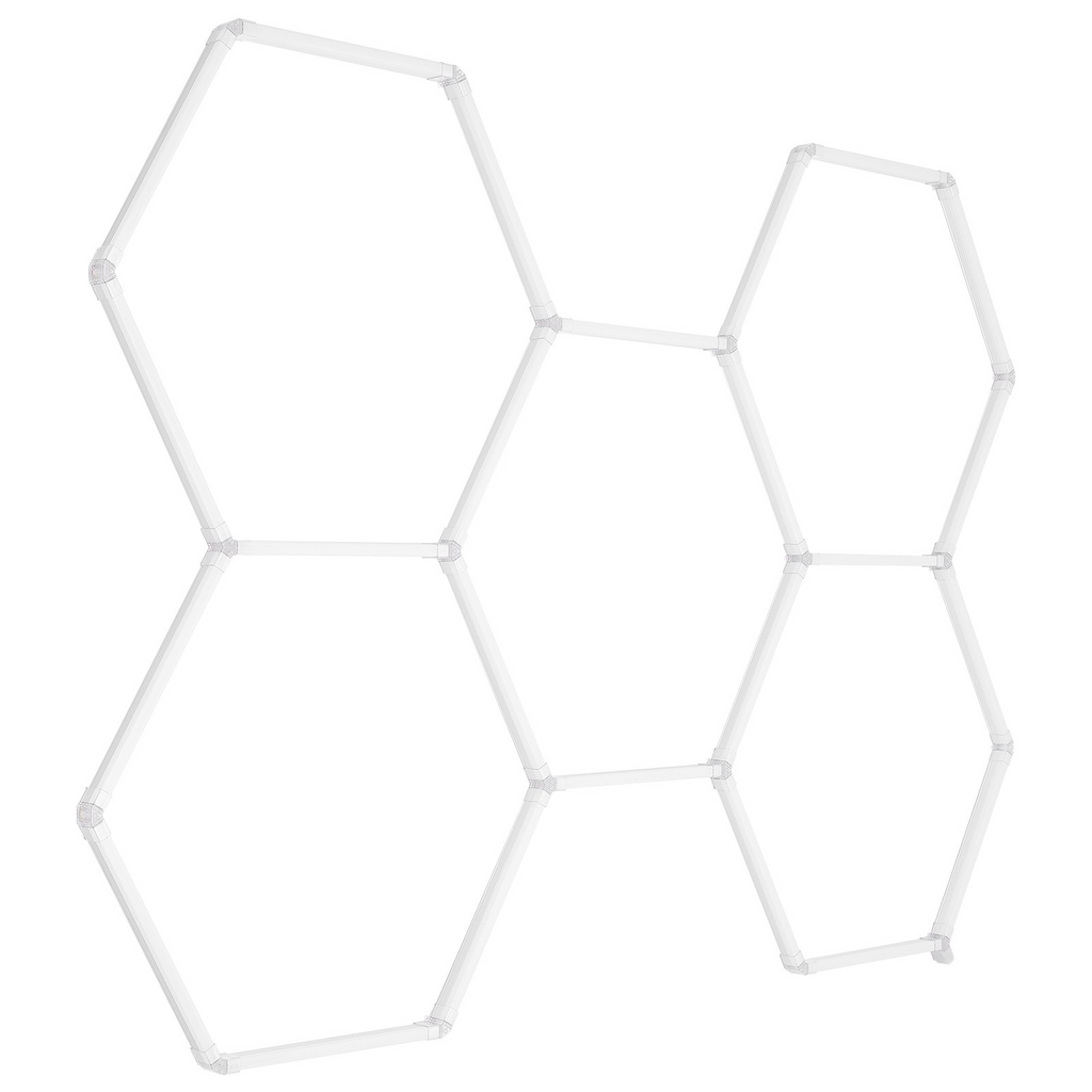 Luces de garaje hexagonales VEVOR 26400 lm 5 rejillas luz LED de techo para tienda con diseño de panal
