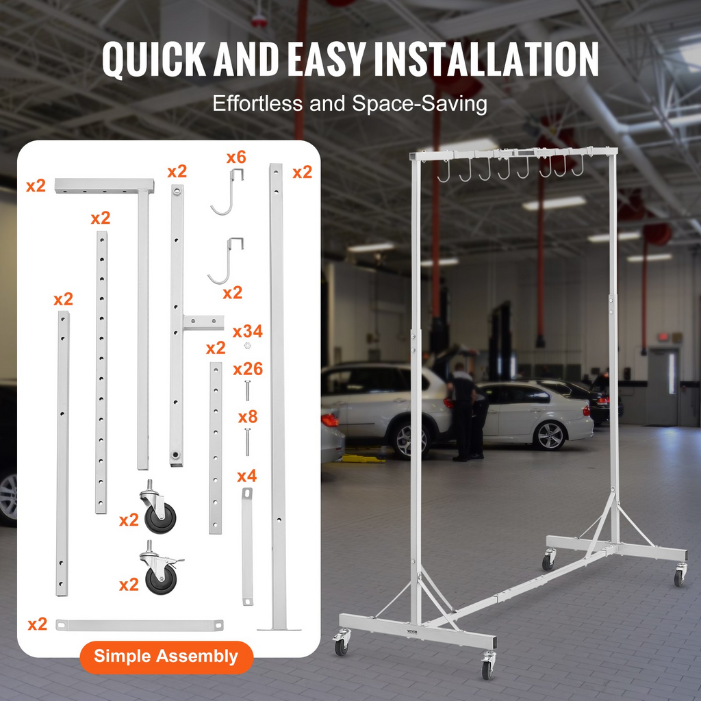 ¡Recientemente actualizado! VEVOR - Estante para pintura ajustable con 8 ganchos para carrocería