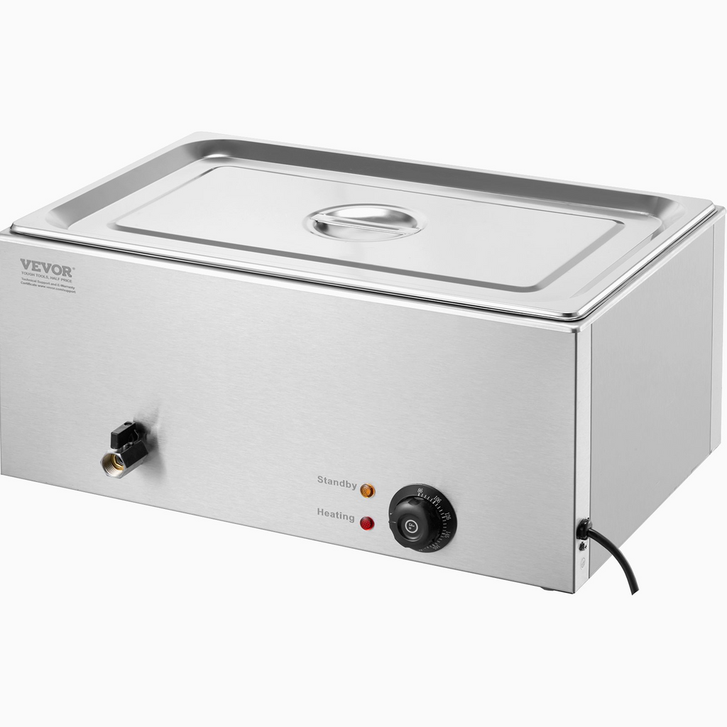 Calentador de alimentos eléctrico comercial VEVOR para encimera 1 sartén de 19 qt baño maría