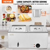Calentador de alimentos eléctrico comercial VEVOR 2 sartenes 18 qt baño maría