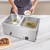 Calentador de alimentos eléctrico comercial VEVOR 2 sartenes 18 qt baño maría