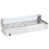 Calentador de alimentos eléctrico comercial VEVOR para mostrador tipo buffet de 6 x 5 cuartos con protector de vidrio