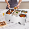 Calentador de alimentos eléctrico comercial VEVOR 4 sartenes 16,4 qt baño maría