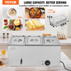Calentador de alimentos eléctrico comercial VEVOR 3 sartenes 17,4 qt baño maría