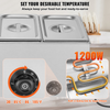 Calentador de alimentos eléctrico comercial VEVOR 3 sartenes 17,4 qt baño maría