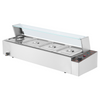 Calentador de alimentos eléctrico comercial VEVOR para mostrador tipo buffet de 4 x 8 cuartos con protector de vidrio