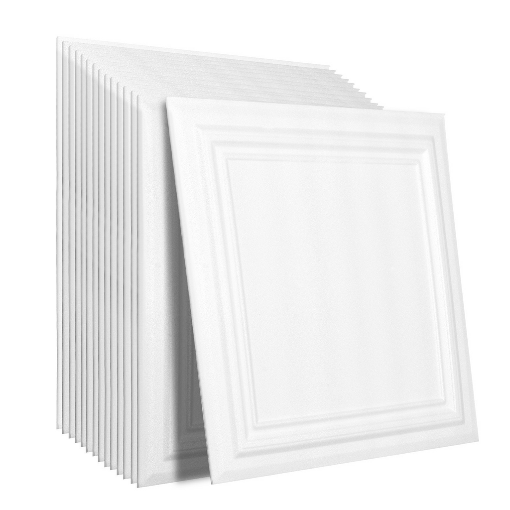 Paneles para techo VEVOR paquete de 16, 20 x 20 pulgadas poliestireno fácil instalación adhesivos